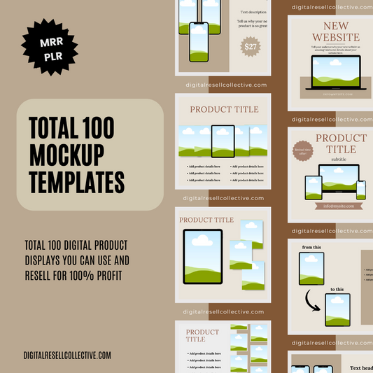 100 Digital Product Mockup Templates